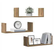 Wall Shelves 3pcs Oak