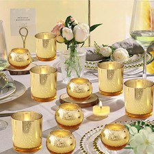 12Pcs Gold Votive Candle