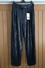 ZARA Sequinned High Waist Wide
