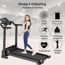 Electric Foldable Treadmill Home Running Machine Walking 12km/h 1.5Hp 115Kg Gym