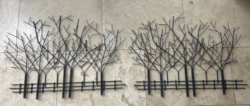 Pair metal winter trees - pair, by