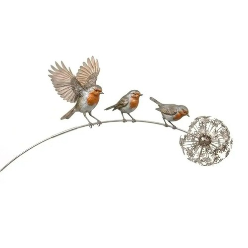 Robin garden stake - robin, stake,