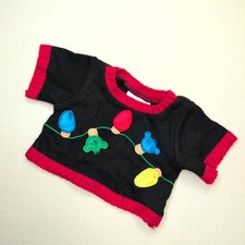 Build-A-Bear Black Christmas Lights Knit Jumper Top