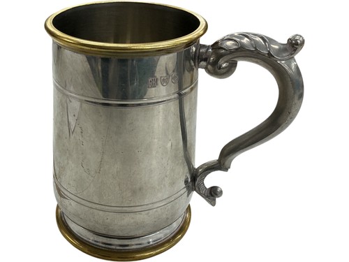 Pewter tankard with - pewter,