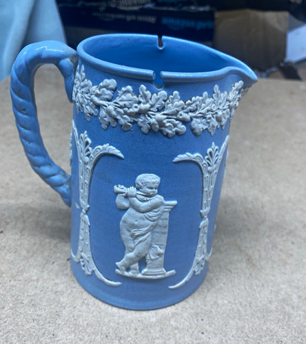Blue white matte - white, ceramic