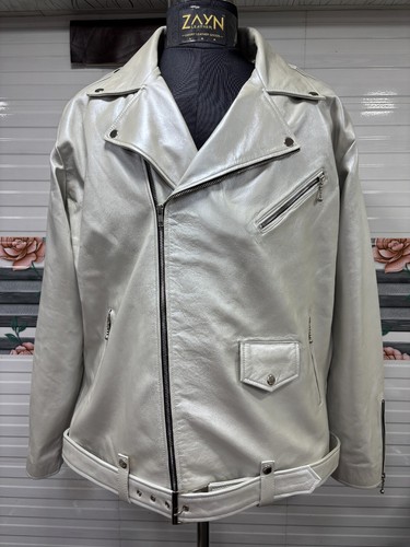 Men silver color leather - silver,