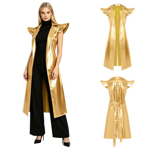 Women metallic shiny trench - women,