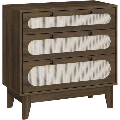 Boho farmhouse rattan drawer - boho, 3-drawer