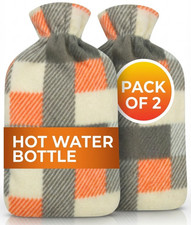 2x Hot Water Bottle With