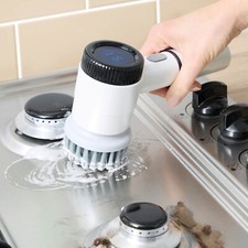 Portable Electric Spin Power Scrubber Rechargeable 3 Settings Kitchen Bathroom