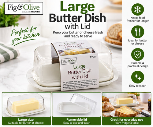 Large butter dish with - large,