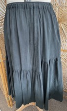 Toast Dark Green Flared Silky Skirt UK 18