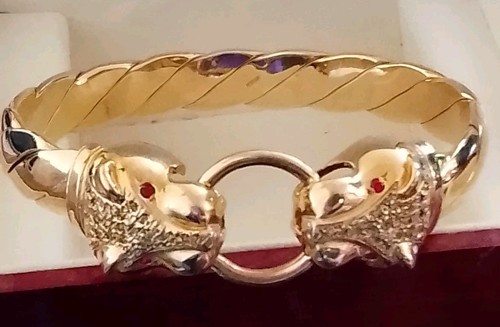 9ct yellow gold heavy - 9ct, leopard