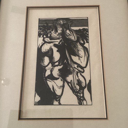 Leonard baskin woodcut - woodcut, birdman