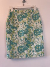 Roksanda Ilincic Skirt Green White Pencil Pockets Lined Size 8 