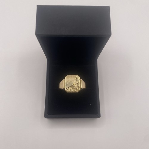 Mens 9ct gold signet - mens,