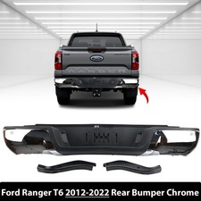 FOR FORD RANGER T6 2012-2022 – REPLACEMENT REAR BUMPER WITH SENSOR HOLES CHROME