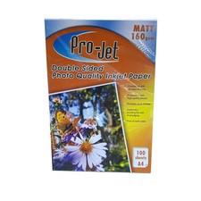 Pro-Jet A4 Double Sided Matt 160gsm Inkjet Photo Paper - 100 Sheets