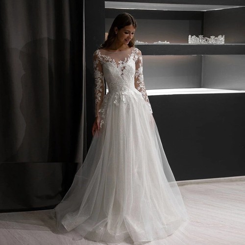 White ivory line wedding - a-line,