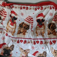 Christmas Double Duvet Cover Dachshunds French Bulldogs I believe in Santa Paws