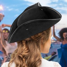 Pirate Hat Vintage Style Comfortable for Men Women Tricorn Hat for Role Playing