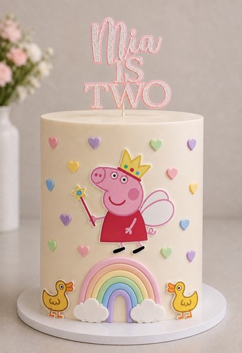 Peppa pig personalised cake - pig,