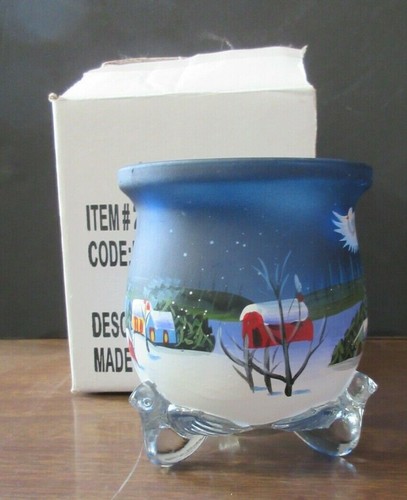 Winter night scene round glass - winter,