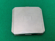 Vintage 7 cm Art Deco Silver Plated Powder Compact A/F NO MIRROR