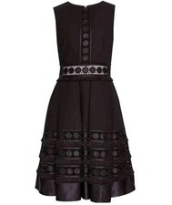 Ted Baker Olym Lace Textured Cut Out Detail Fit & Flare Skater Midi Dress Size 5