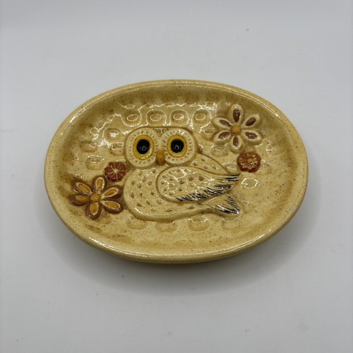 Vintage owl soap dish trinket - owl,