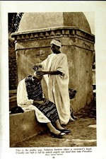 Original Old Vintage Print C1920 Saharan Barber Shave Negro Minstrel Algeria