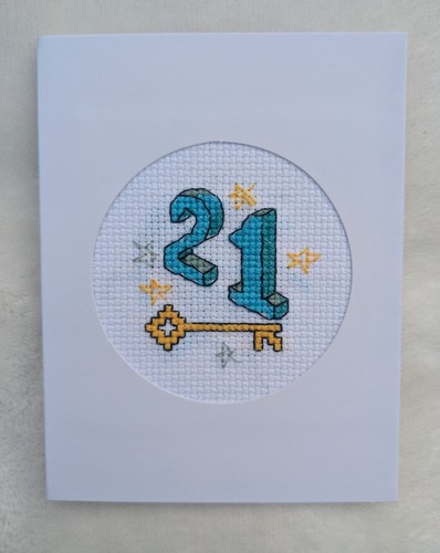 Handmade cross stitch - cross, card
