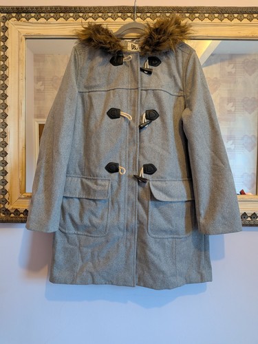 Ladies light grey duffle - , coat