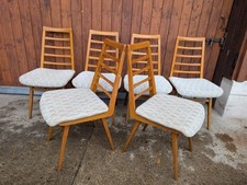6X Dining Room Chairs Vintage Designer Chair Wood 60S Danish Mid Century 60S B
