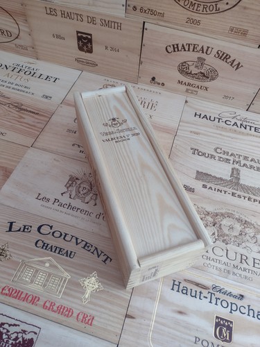 Wooden wine box crate with - wine,