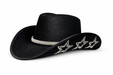 Black Cowgirl Hat Rhinestone