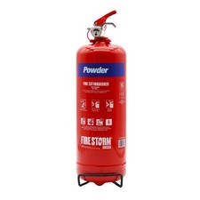 2kg Powder Fire Extinguisher ABC Dry Firestorm, Bracket Car Boat Caravan Kitchen