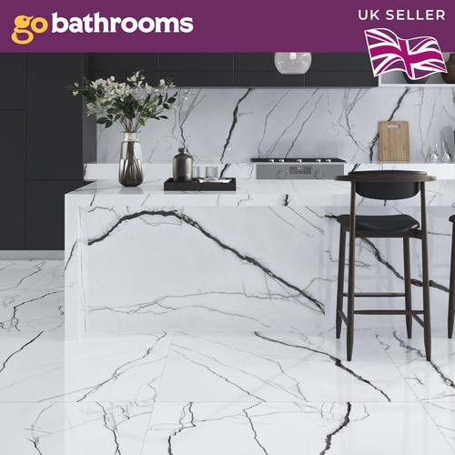Black white marble tile - white,