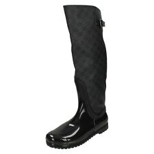 Ladies Spot On Square Patterned Wellington Boots X1R112