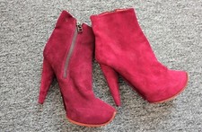 Acne burgundy leather heel