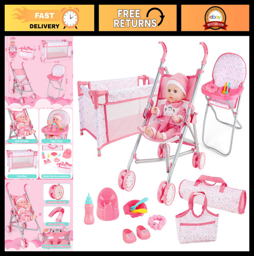 Baby doll stroller set - baby, with