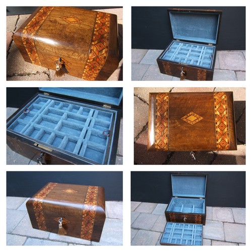 19c antique figured walnut - ,