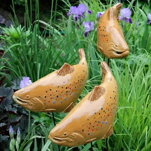 Resin koi fish garden stake - koi,