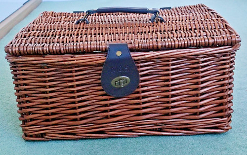 Wicker hamper basket - hamper,