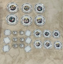 Rare Vintage “Twas The Night Before Christmas” Mickey Mouse Full 24pc Dinner Set