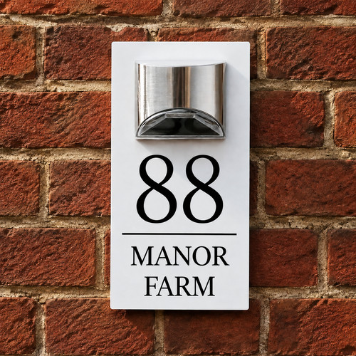 Solar house sign led - house,