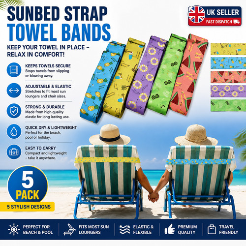 Sunbed strap towel bands - 5x,