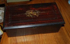 Antique Swiss music box - Wood case only - 14" x 8" x 5"