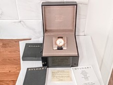 LARGE GENTS STEEL/18k ROSE GOLD MOP DIAMOND DIAL BVLGARI BBL P 37 SG NEAR MINT