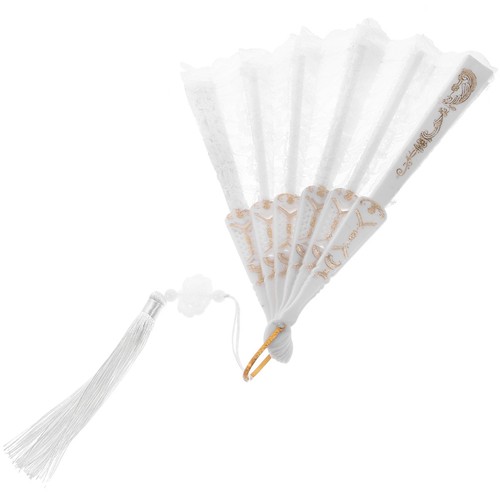 Vintage lace hand fan folding - vintage,
